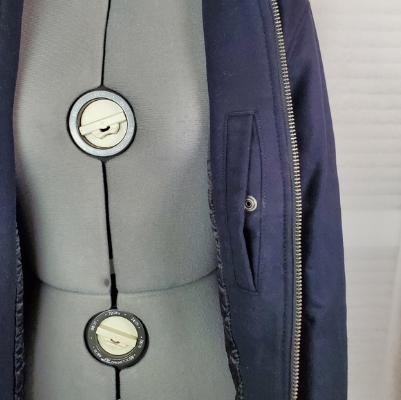 A&F | S | Italian fabric wool blend black bomber jacket - Picture 5 of 7